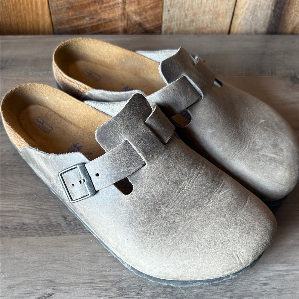 Birkenstock Taupe Slip-On Clogs